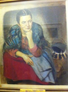 Ria Mooney's portrait, hung backstairs at the Abbey Theatre
